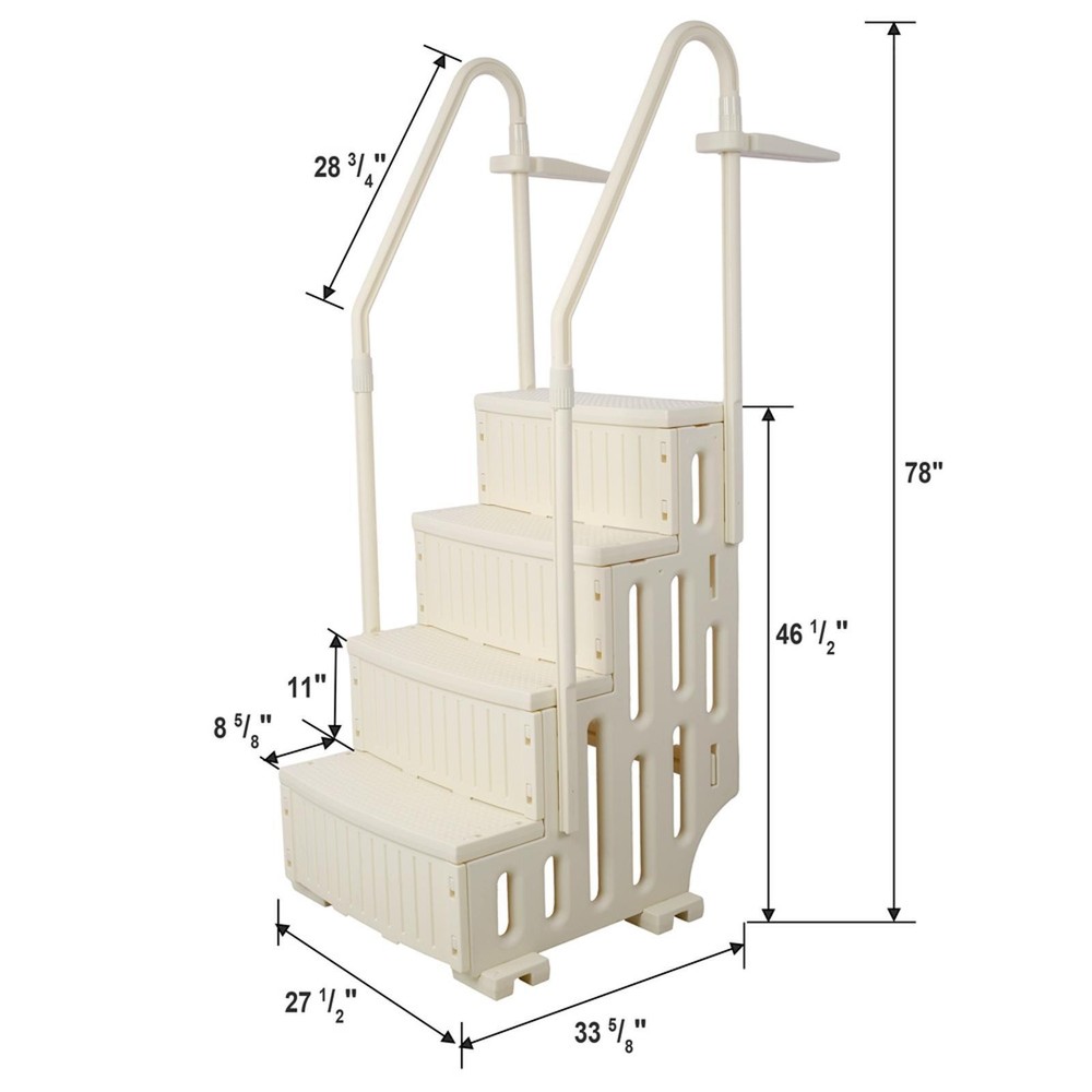 Sturdy 4-Step Pool Entry System for Above-Ground Pools, Easy Install with Sand