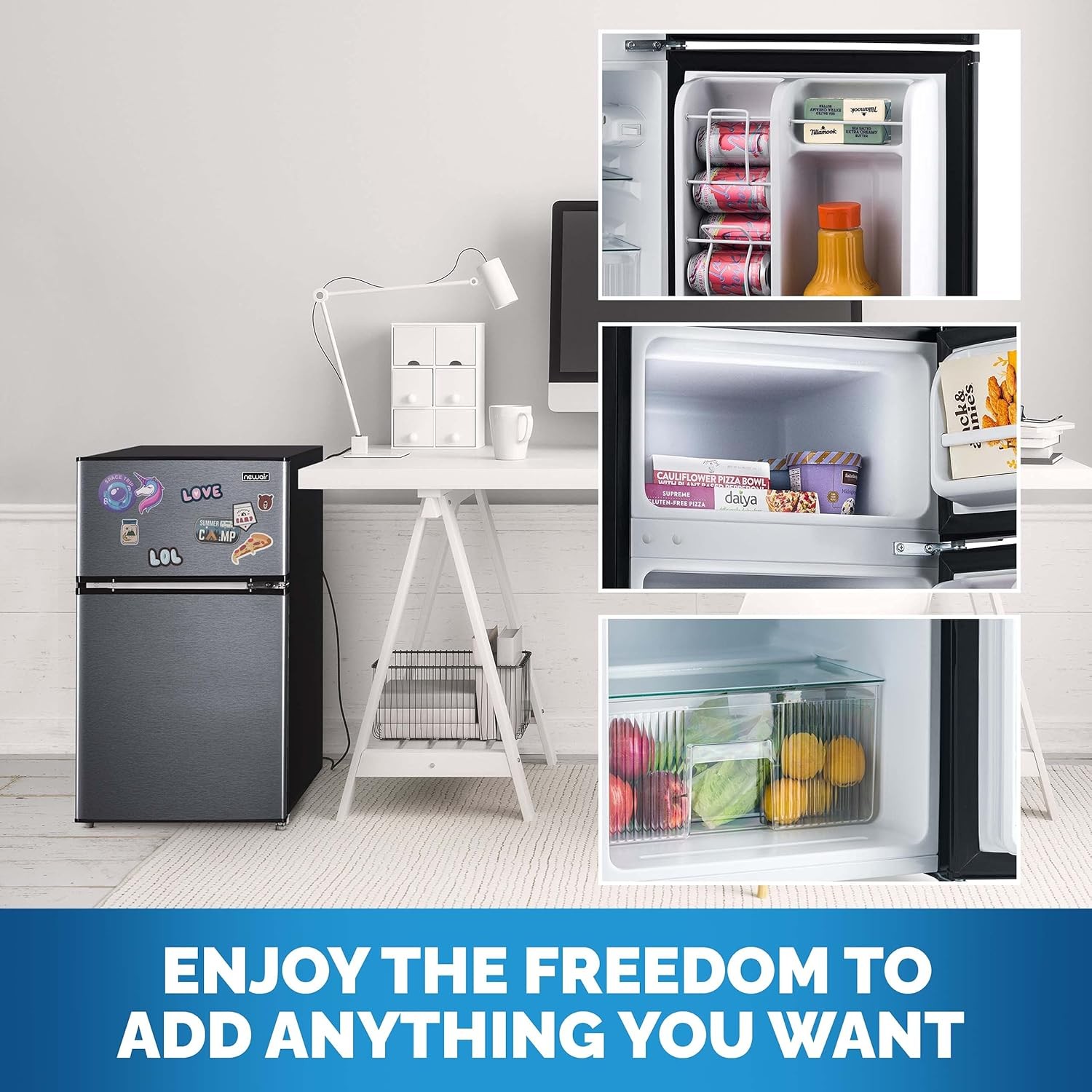 Newair NRF031GA00-RB Compact Mini Fridge with Freezer - Certified Refurbished