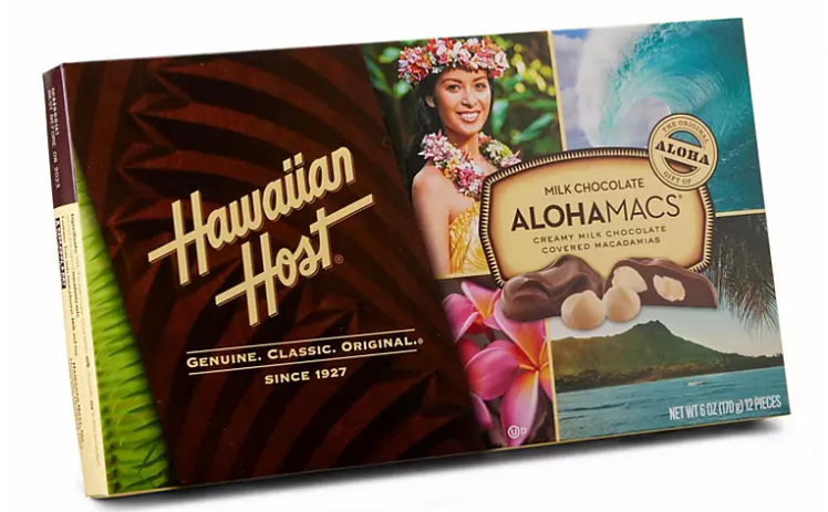 Hawaiian Host Milk Chocolate AlohaMacs Covered Macadamias 6 Box Pack,Total 36 oz