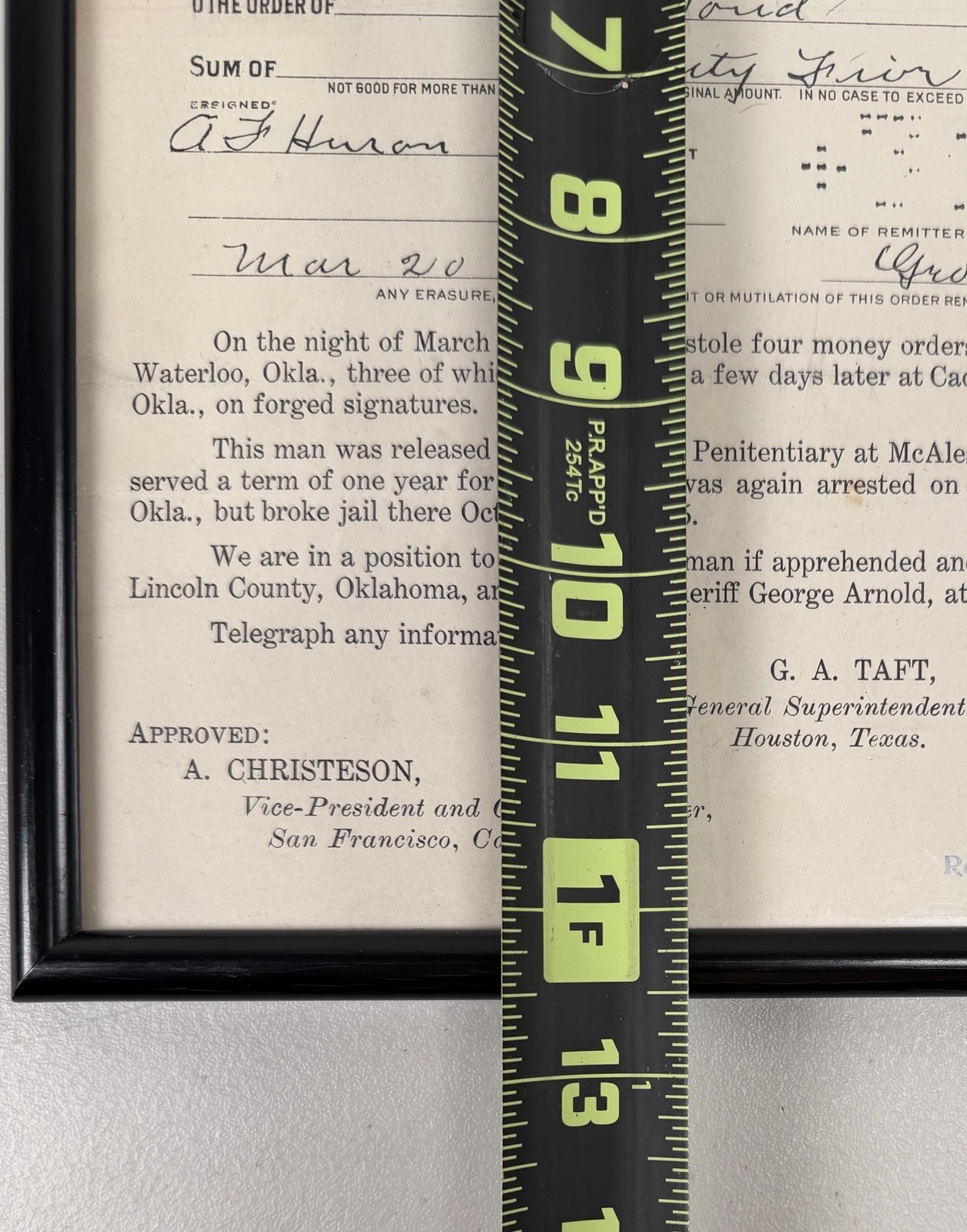 Antique Wells Fargo & Co Reward Wanted Poster Criminal Robber Western Outlaw #2