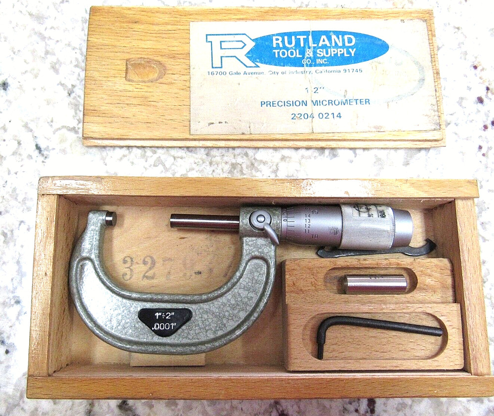 VIS Poland Outside Micrometer 1-2” w/ Case & Tools (.0001" Resolution)