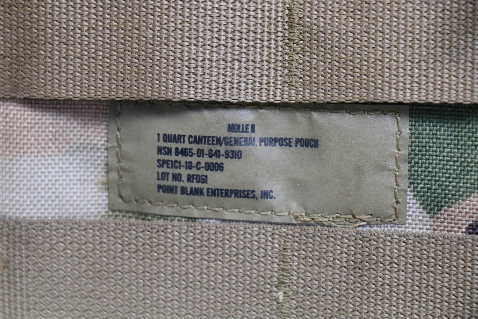 US Army 1 QT General Purpose Canteen Pouch Molle II Multicam OCP Woodland