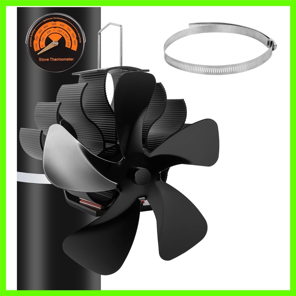 Heat-Activated Fireplace Fan with Overheating Protection – Efficient & Elegant