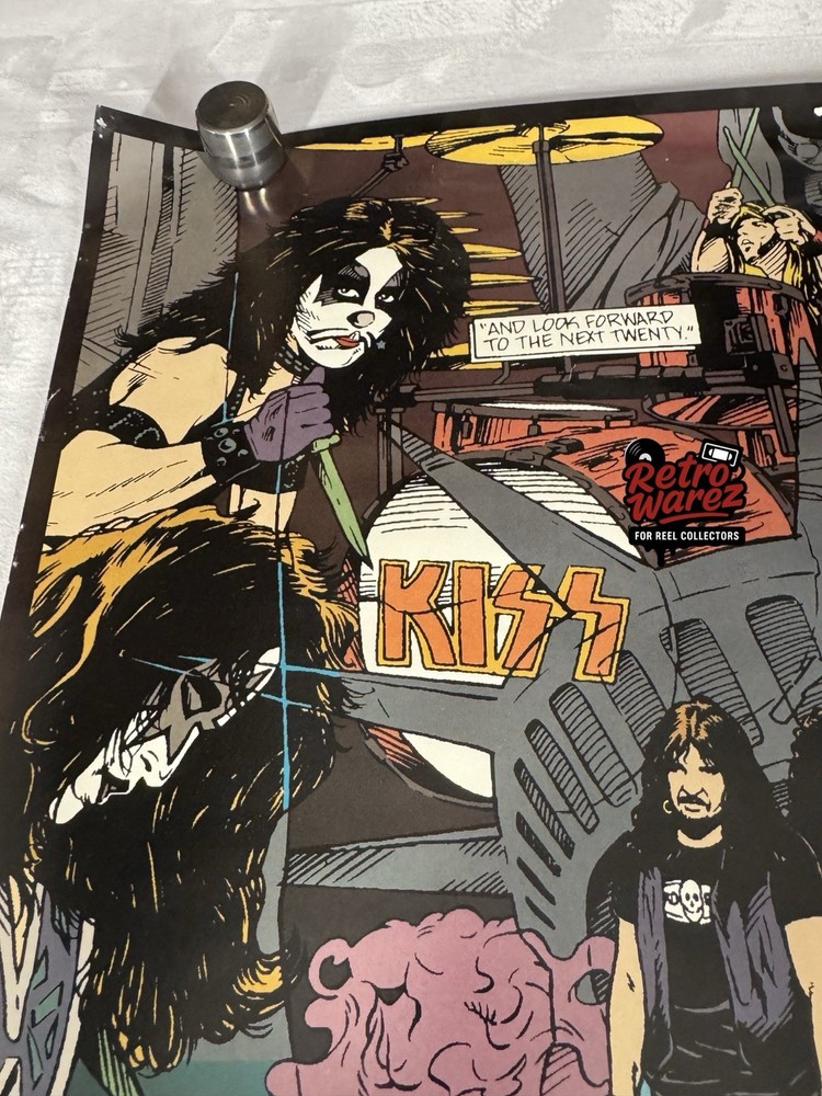 Kiss Army Comic Book Collage Poster 23x35” 1994 Band Eric Carr Vinnie Vincent