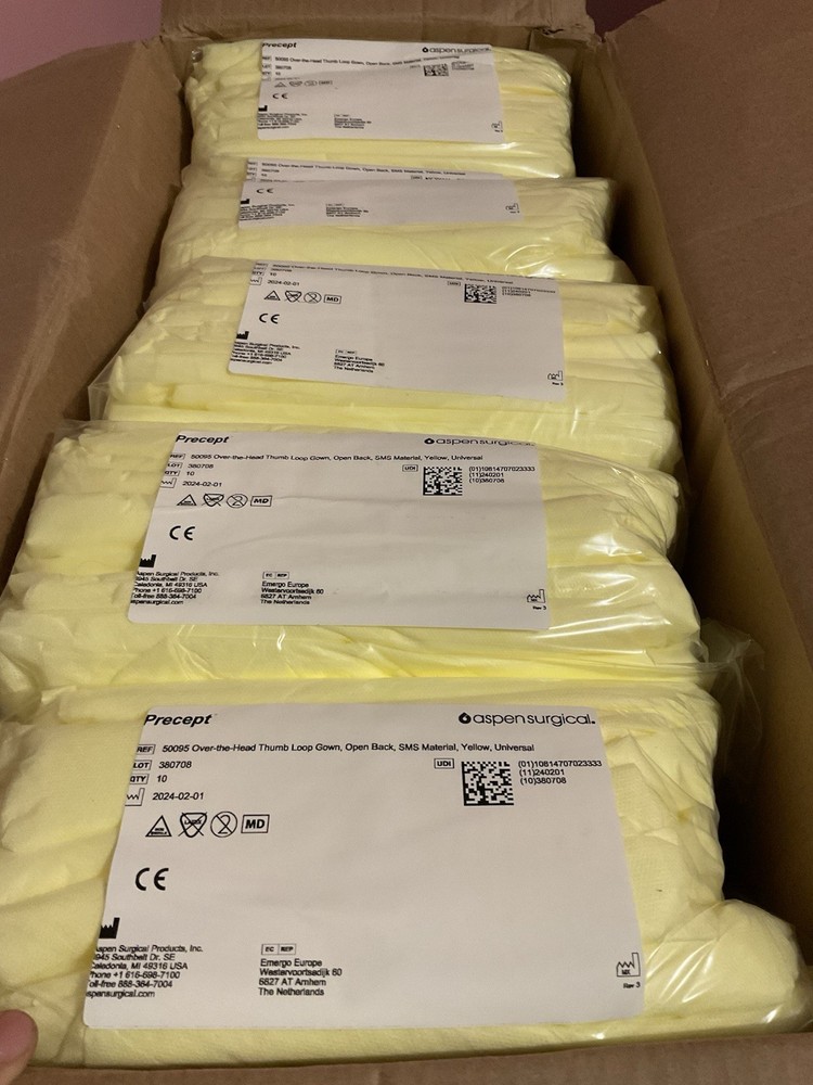 2pk Precept 50095 Over the Head Thumb Loop Isolation Gown Open Back (20ct)