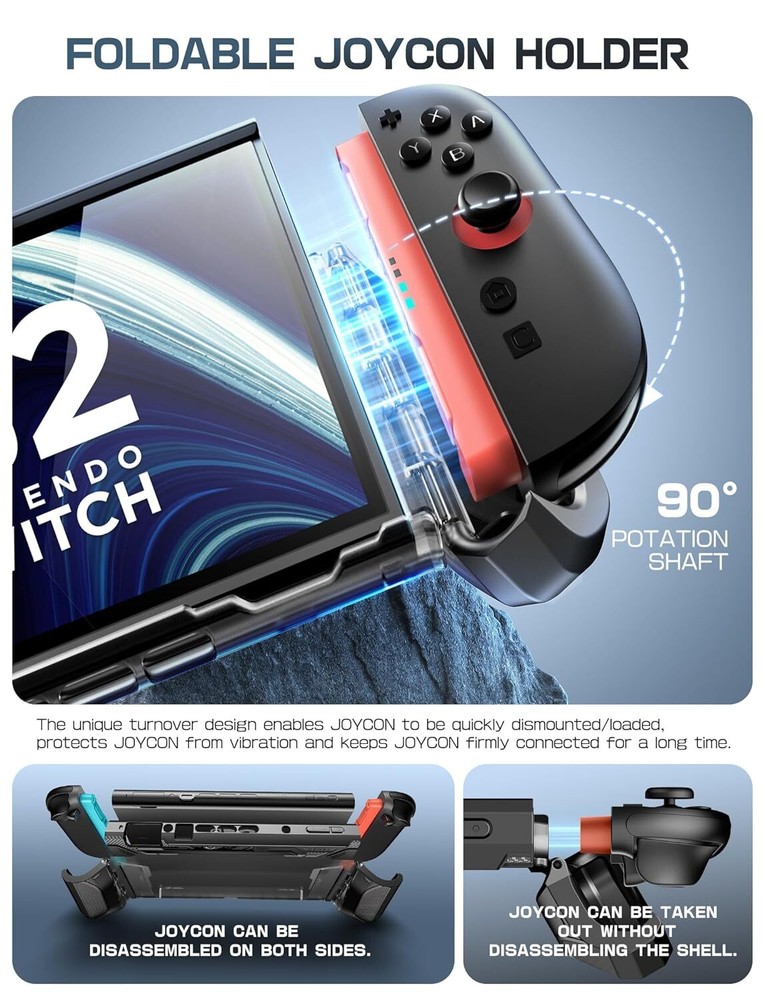 For Nintendo Switch 2 TPU Grip Cover Mumba Dockable Case Quick-Release Joy-Con