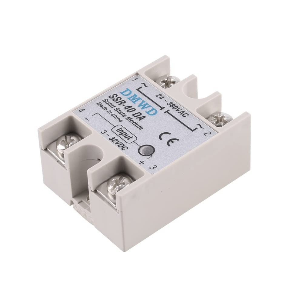 SSR-40DA Solid State Relay DC to AC (Input 3-32V DC Output 24-380V AC) with H...