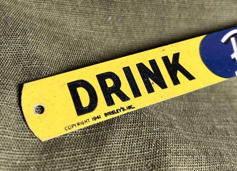 Vintage Original Tin Strip Shelf Sign Bireley’s Orange Soda 1941