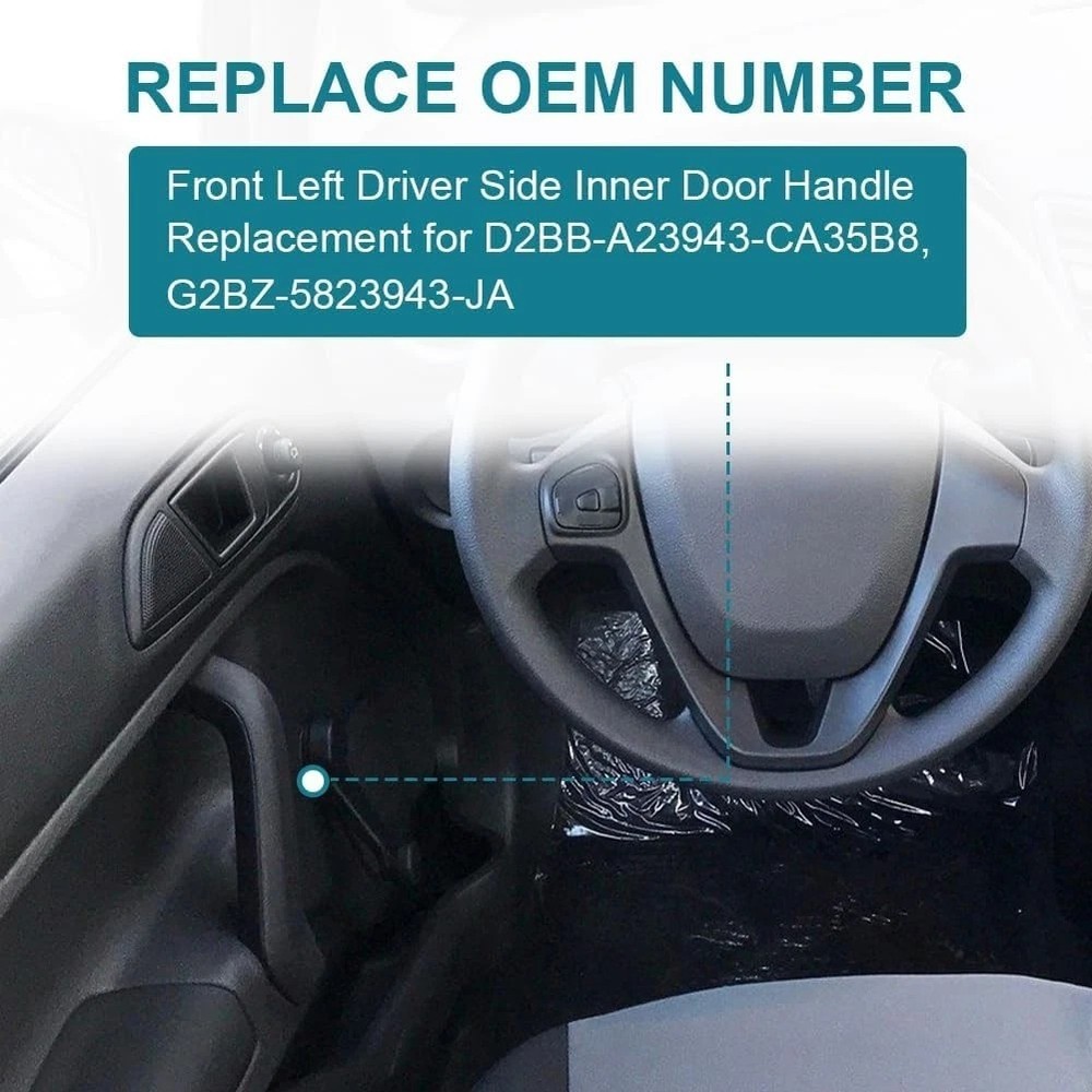 Left Driver Inner Side Door Pull Handle For Ford Fiesta 2011- 2020 manual Window