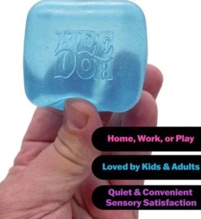Schylling Nee Doh Nice Cube Super Solid Squish Blue Sensory Stress Toy