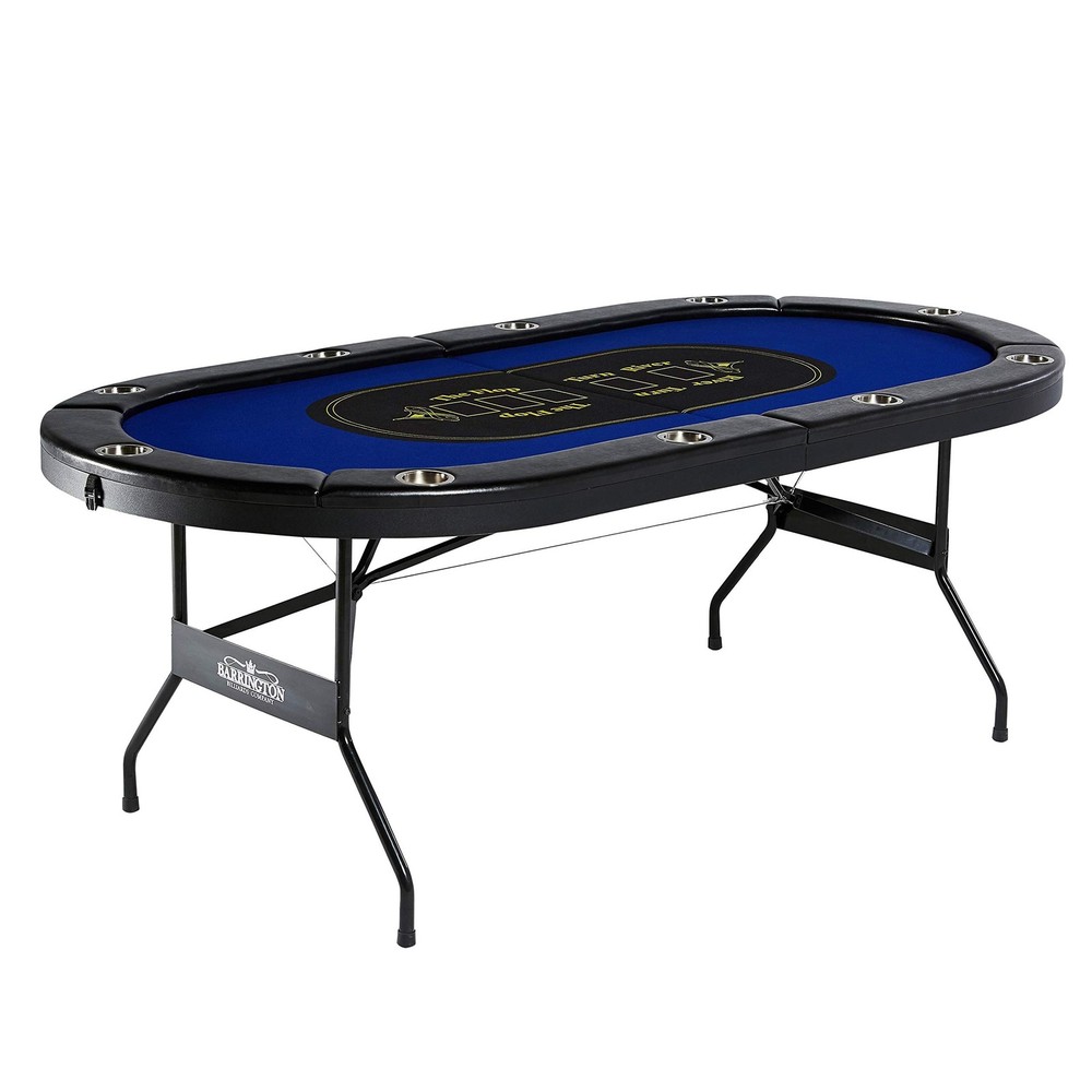 Folding Poker Table 10 Player Padded Rail Felt Surface Barrington Multiple Texas