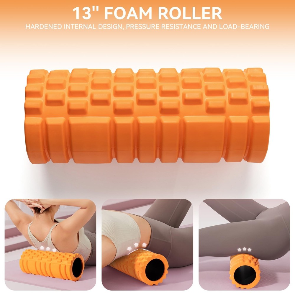 Foam Roller High Density 13" Patented Exercise Roller for Deep Tissue Muscle ...