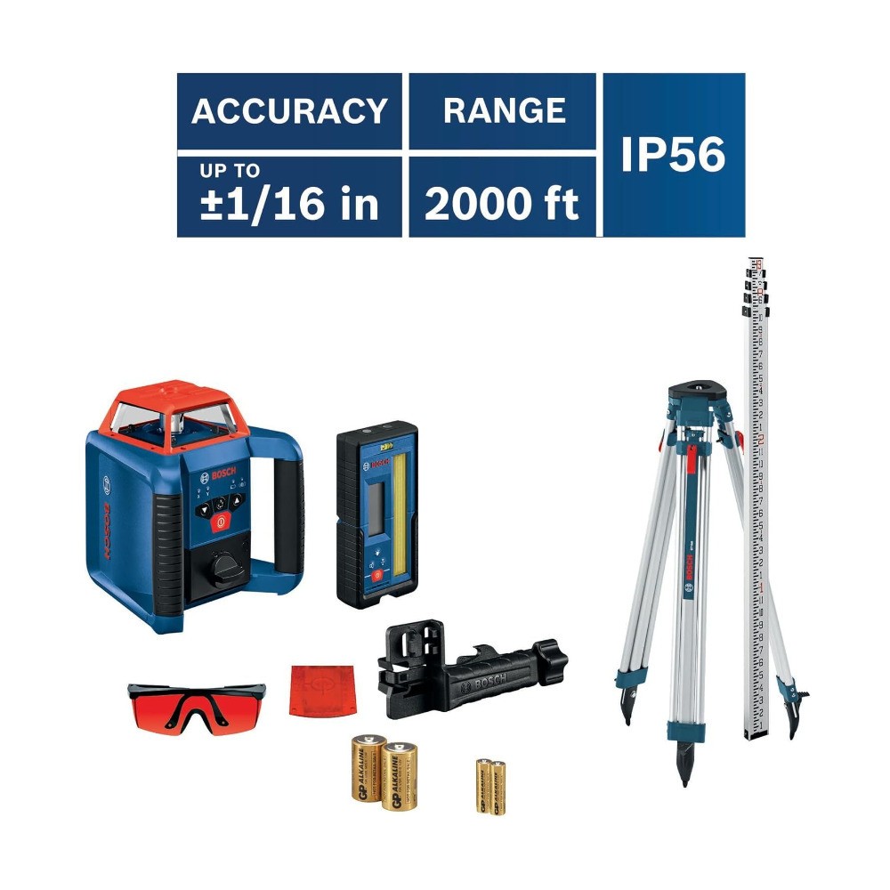 Bosch Revolve2000 GRL2000-40HK-RT Self-Leveling Horizontal Rotary Laser Kit