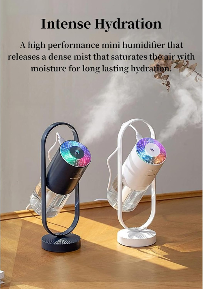 Humidifier, Compact 360° Rotating Cool Mist Air Humidifier Automatic Shutdown fo