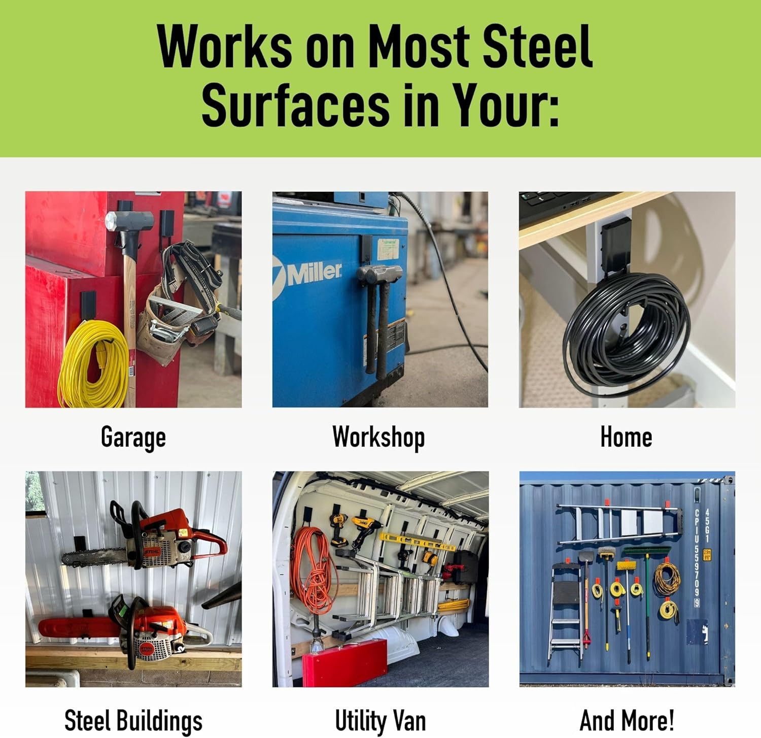 GATOR MAGNETICS MIDI 2.5 & 4" Open Hooks, 25 Lb Heavy Duty Magnetic Hooks for St