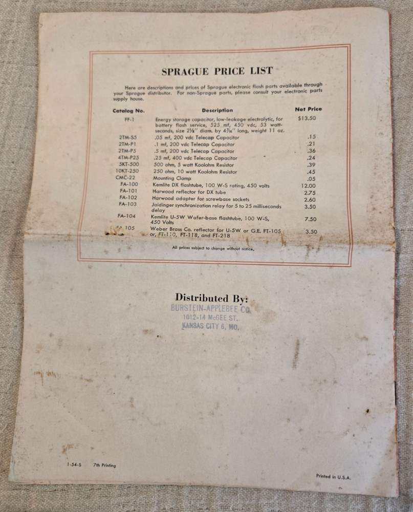 Sprague Electronic Flash Handbook C-703