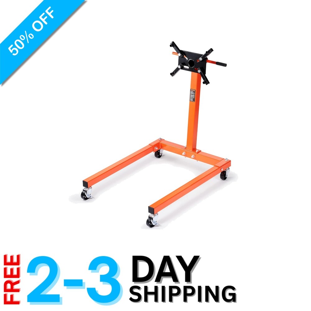 Versatile Engine Stand with Adjustable Arms and Quality Cast Iron Construction