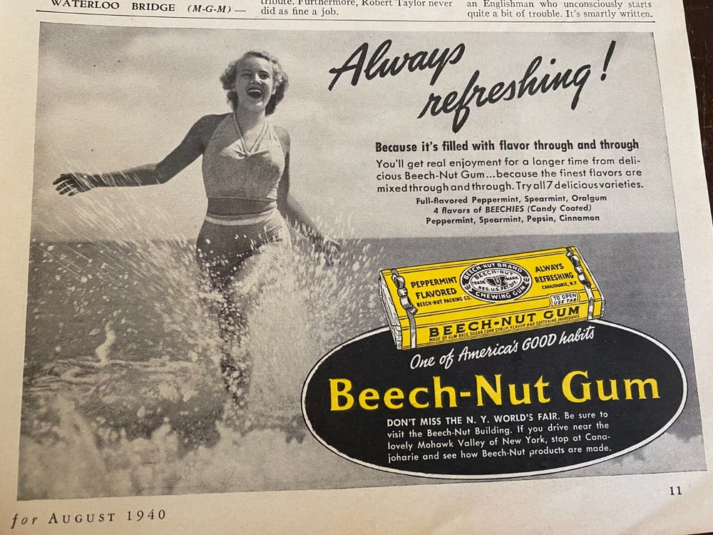 Beech Nut Gum, Vintage Print Ad, a