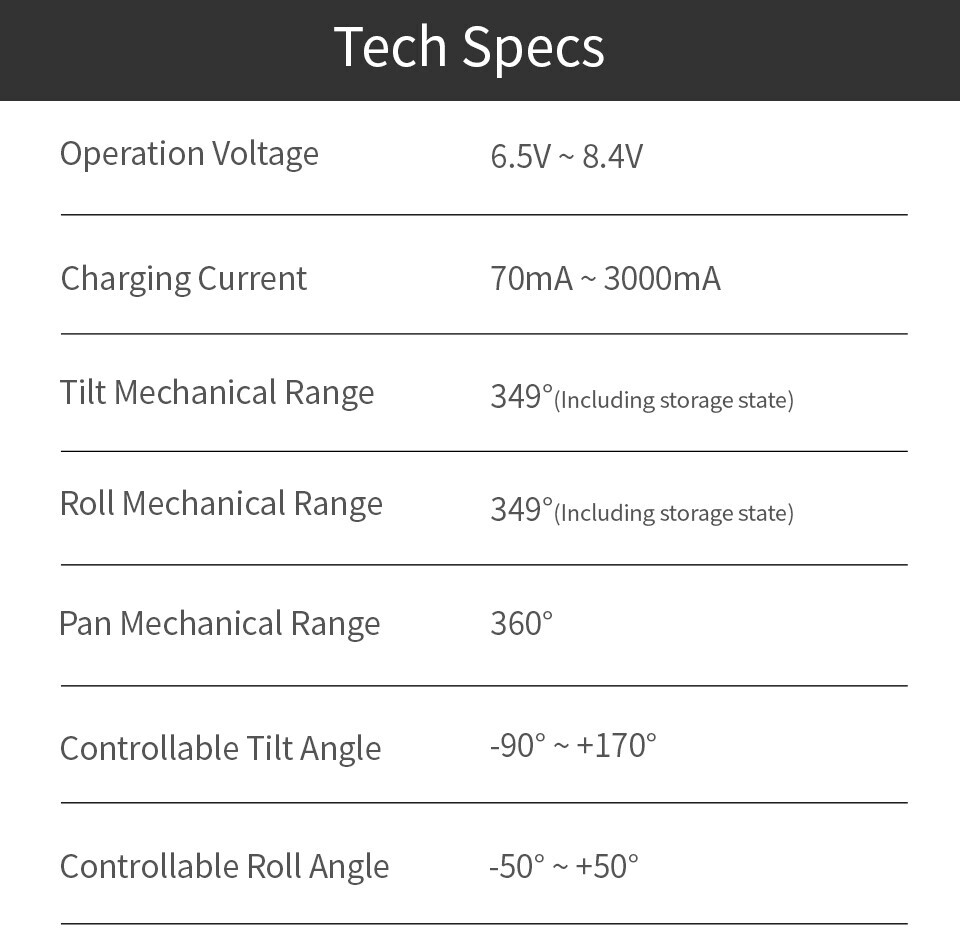 ZHIYUN Smooth 5S Combo, 3-Axis Gimbal Stabilizer with Light for iPhone Android