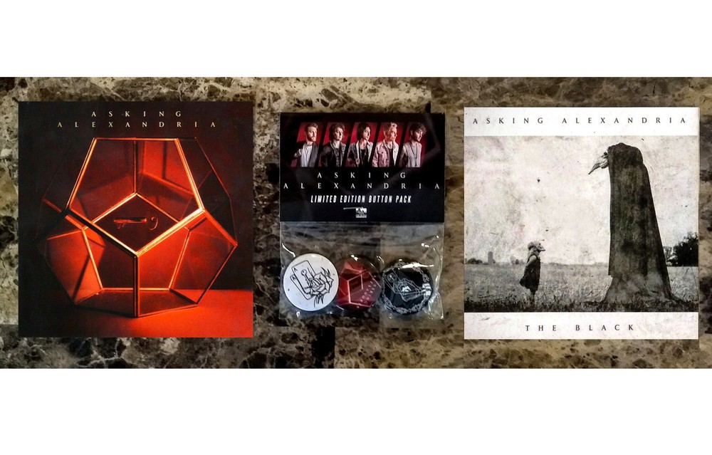 ASKING ALEXANDRIA S/T | The Black Ltd Ed Pins & Stickers Lot! Where Do We Go?