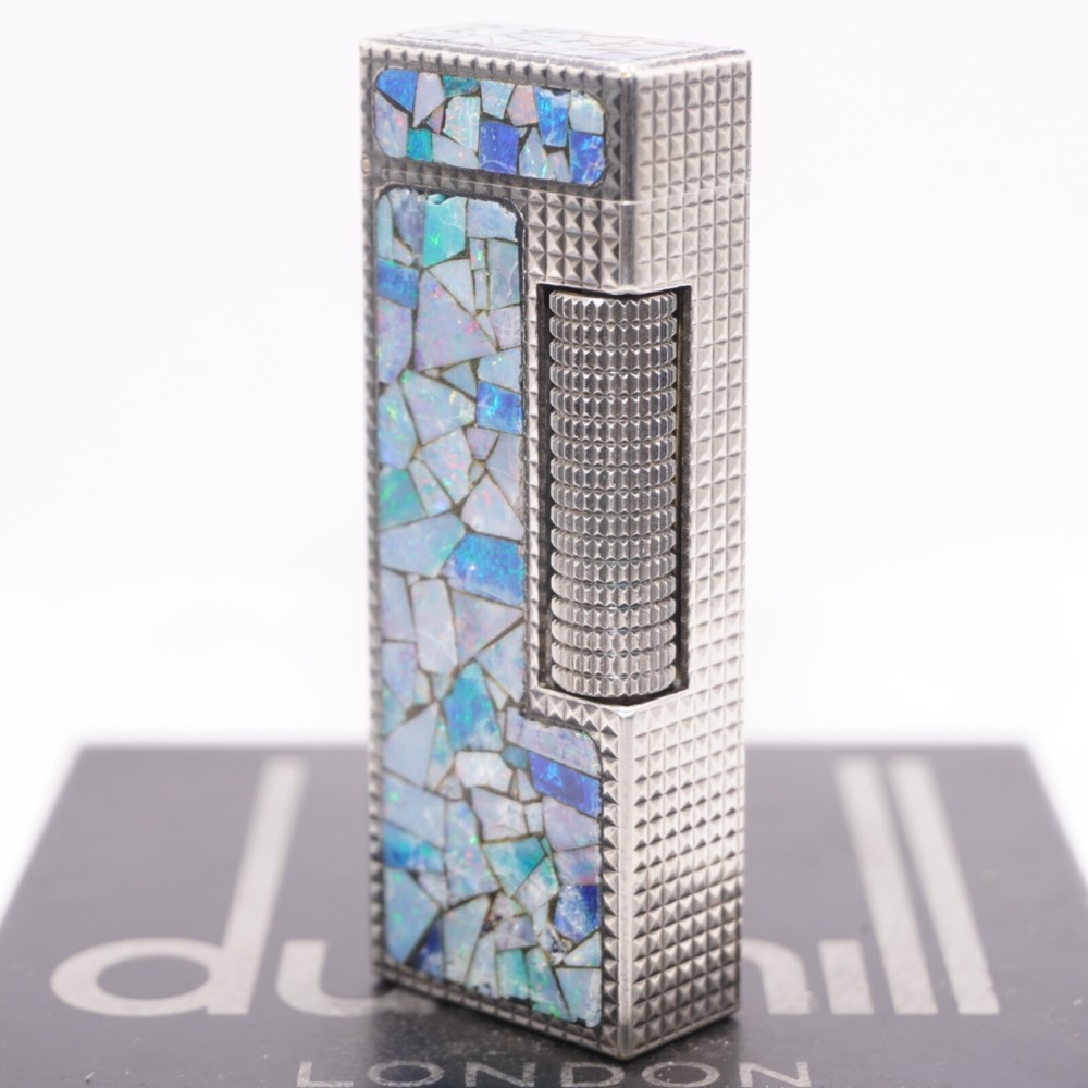 Dunhill Lighter Silver Hobnail Opal Pattern_Ultrasonically cleaned_Working