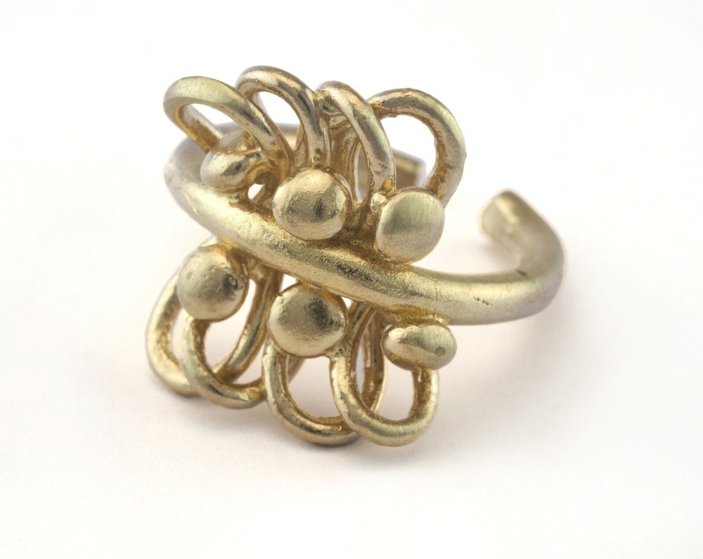 Adjustable Ring Raw brass (18mm 7.5US inner size - Adjustable ) 2749