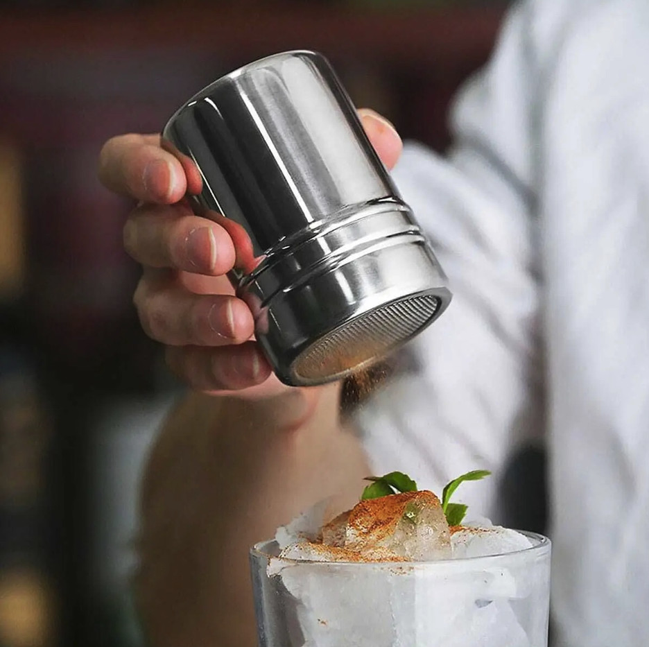 1pc Stainless Steel Spice Shaker Mesh Powder Dispenser for Cocoa & Coffee - NEW