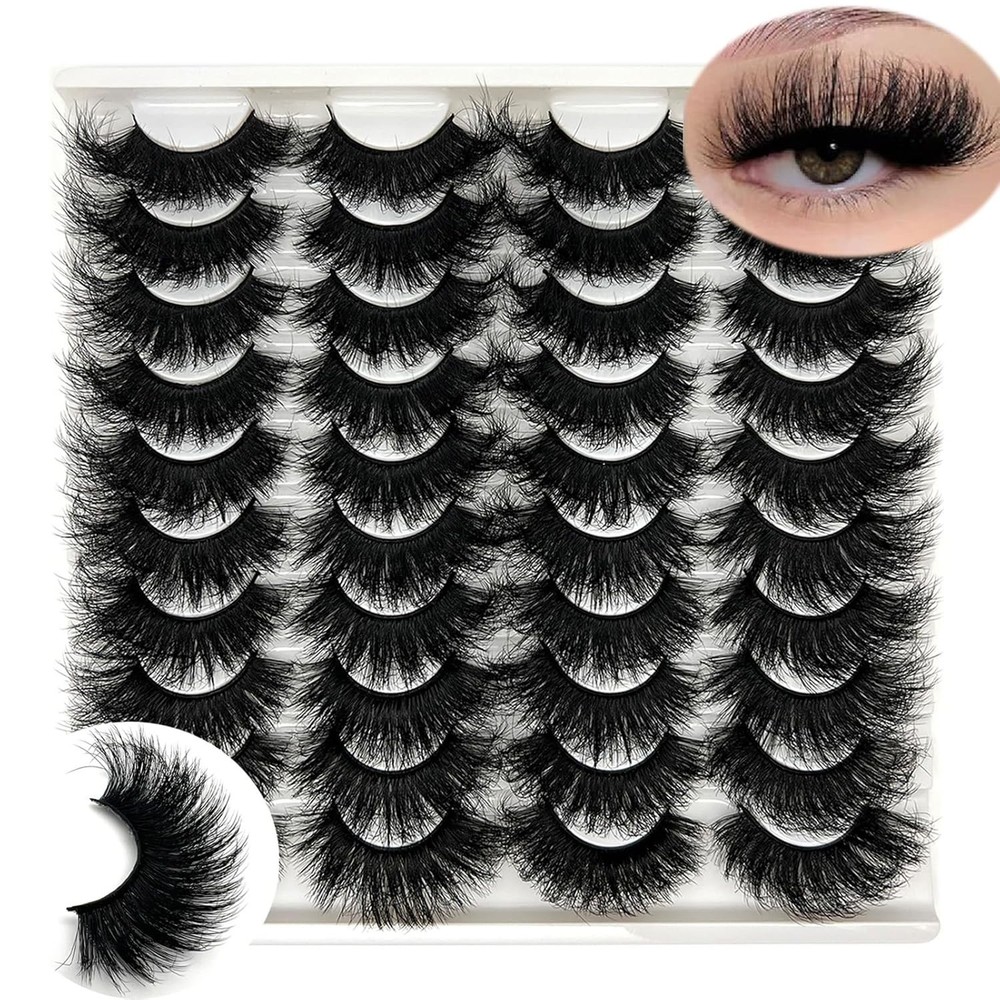 Mink Lashes Fluffy Wispy 20mm 3D Volume Full Dramatic |16-20mm