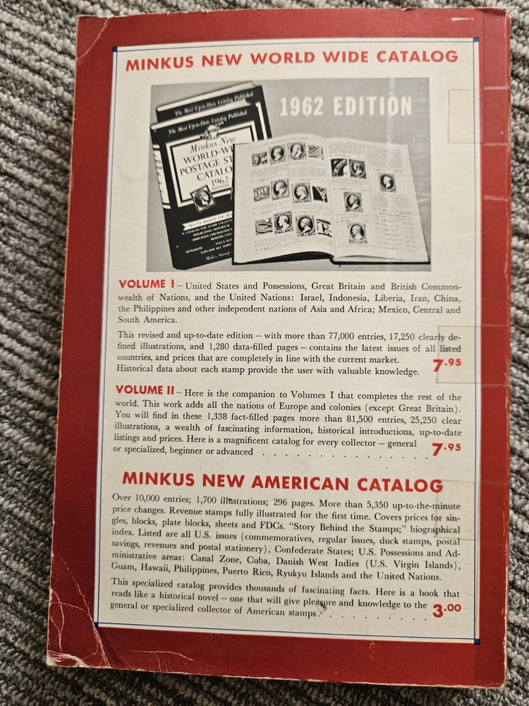 Minkus British Commonwealth 1962 Stamp Catalog