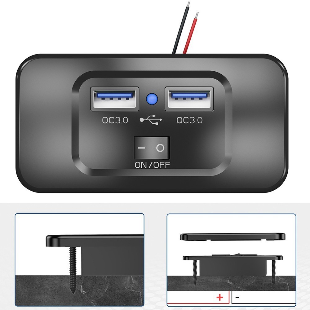 Versatile Performance Quick Charge 3 0 Dual USB Car Fast Charger Panel Outlet