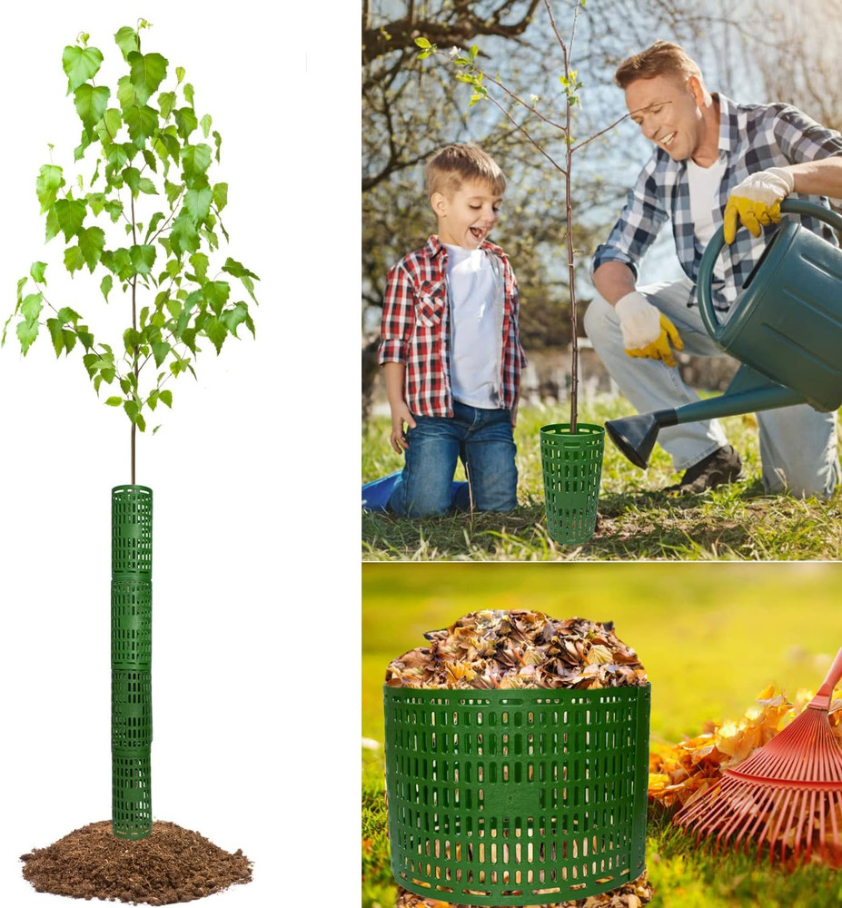 4 Pack Tree Trunk Protectors 15" X 10" Expandable Weather-Proof Mesh Tree Bark P