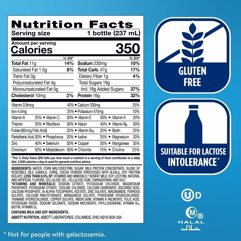 Ensure Plus DarkChocolate Nutrition Shake 8 fl oz - 24 Pack