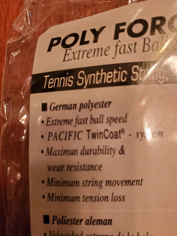 POLYESTER STRING!!! Pacific Poly Force POWER! Polyester/Synthetic Tennis Racket
