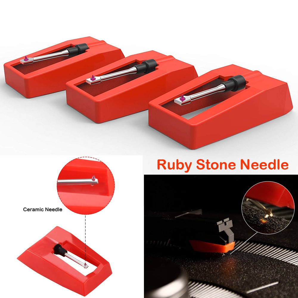 3Pcs New Replace Diamond Stylus Record Player Needle For LP Turntable Phonograph