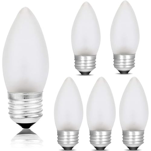 40 Watt Incandescent Light Bulbs, Medium E26 Candelabra Base Equivalent