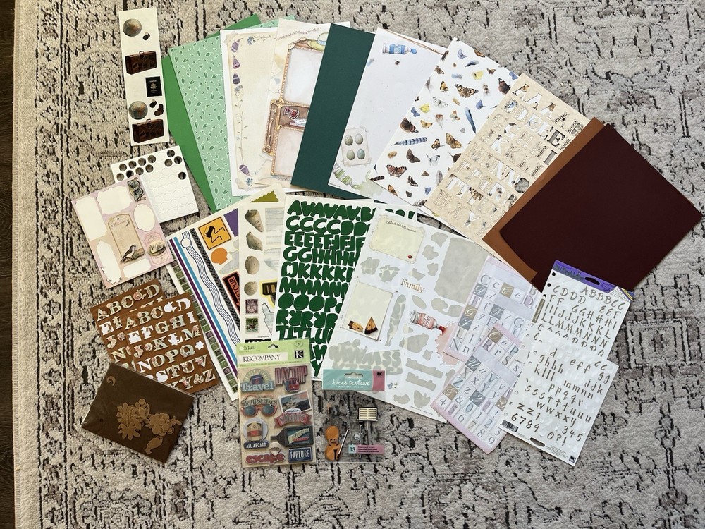Scrapbooking Materials Bundle - Paper and Stickers