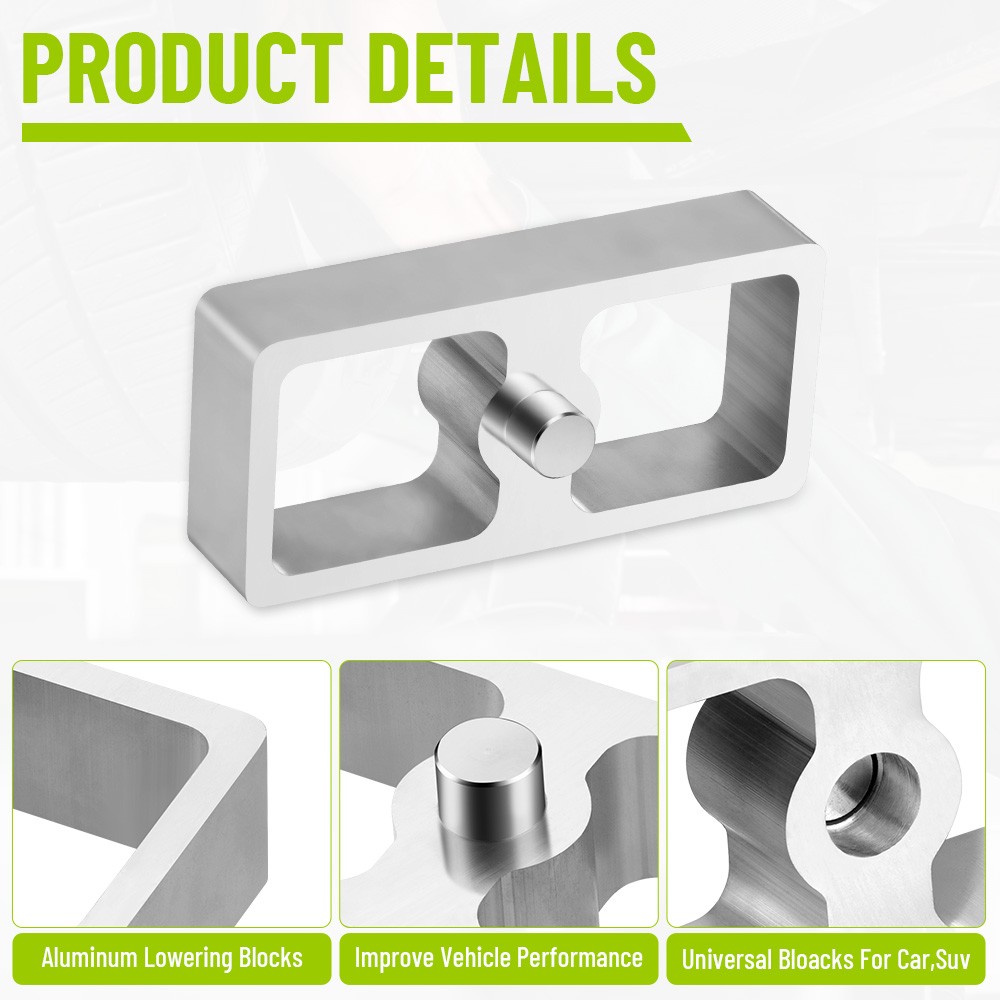 1" Inch Universal Aluminum Extruded Leaf Spring Lowering Block Kit 2PCS