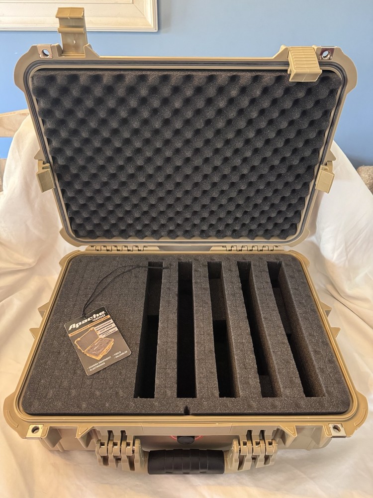 Weatherproof Protective Hard Case tan Apache 4800 DRILLED HOLE