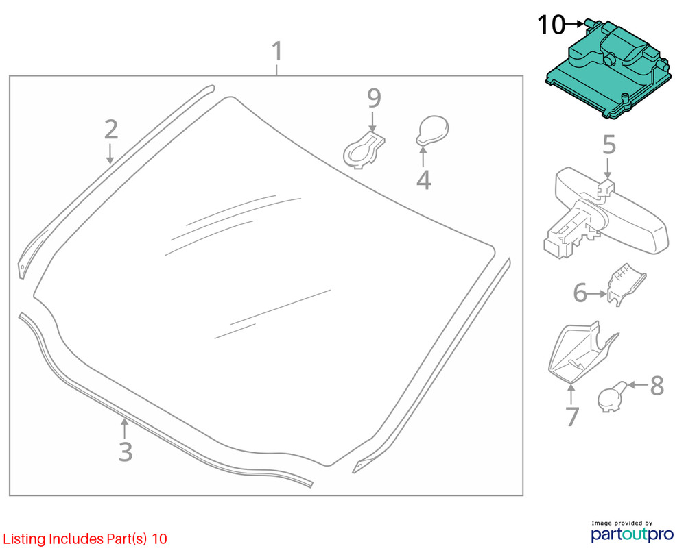Camera/Projector Camera Windshield Mounted Fits 19-24 EDGE 1950212