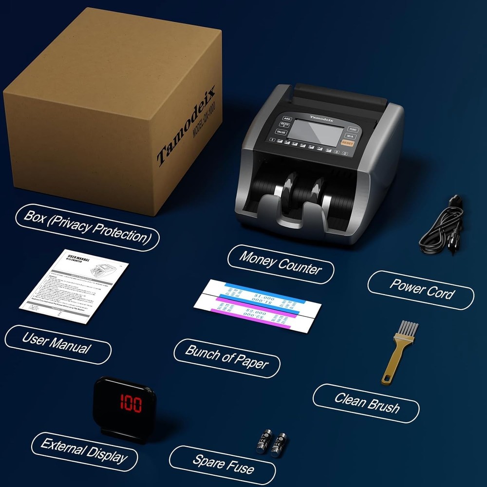 Professional Money Counting Machine with LCD & Counterfeit Detection Features