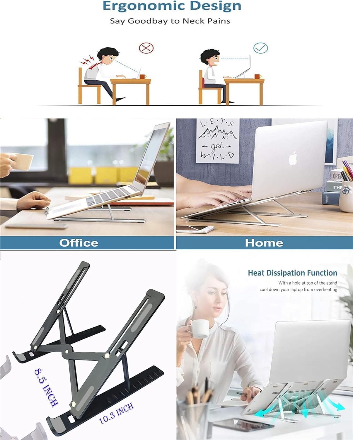 1~300 Portable Laptop Stand Adjustable Foldable Notebook Tablet Holder Desk Lot