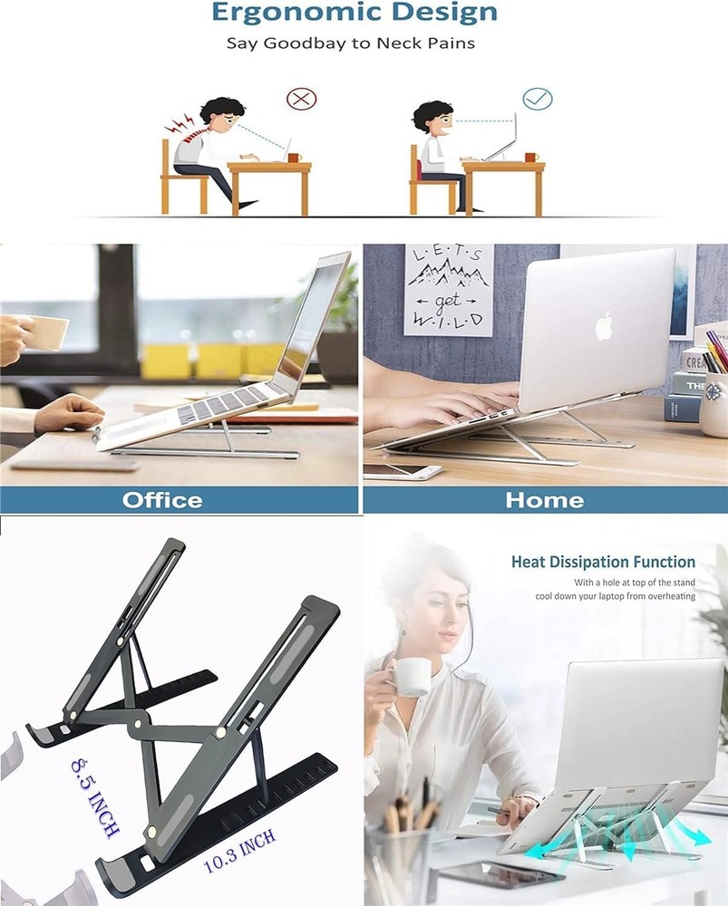 Portable Laptop Stand Adjustable Foldable Notebook Tablet Holder Computer Desk