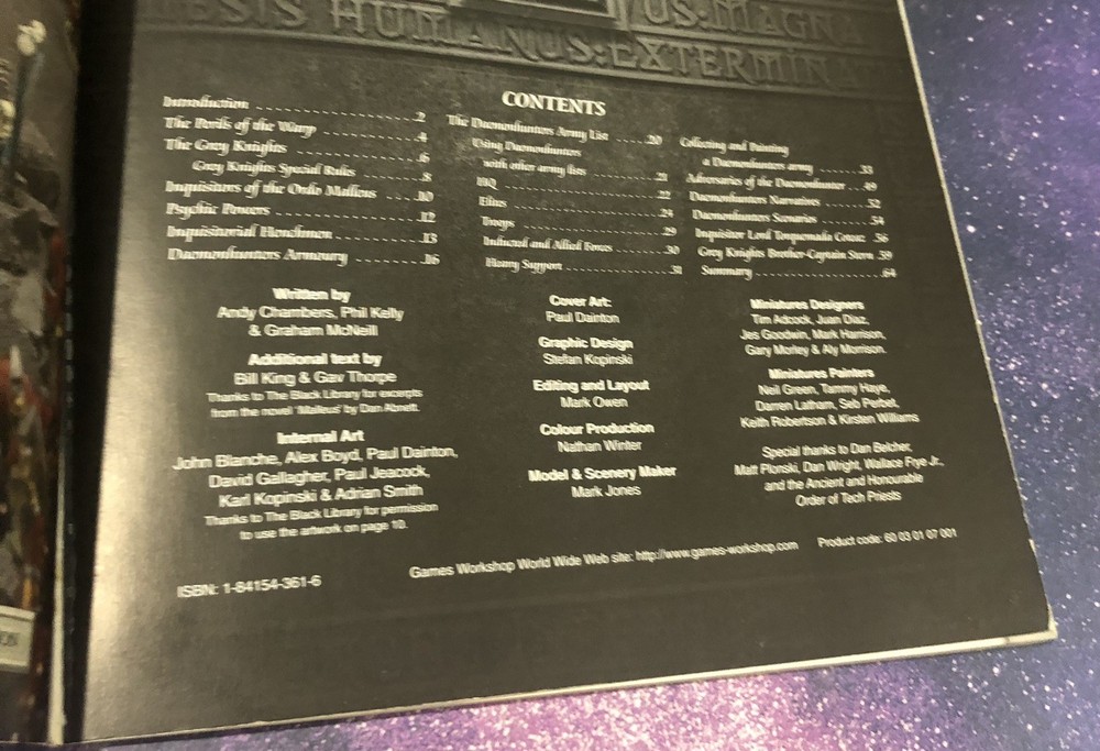 Warhammer 40K Codex: Daemonhunters GW 2003 RPG Guide Book