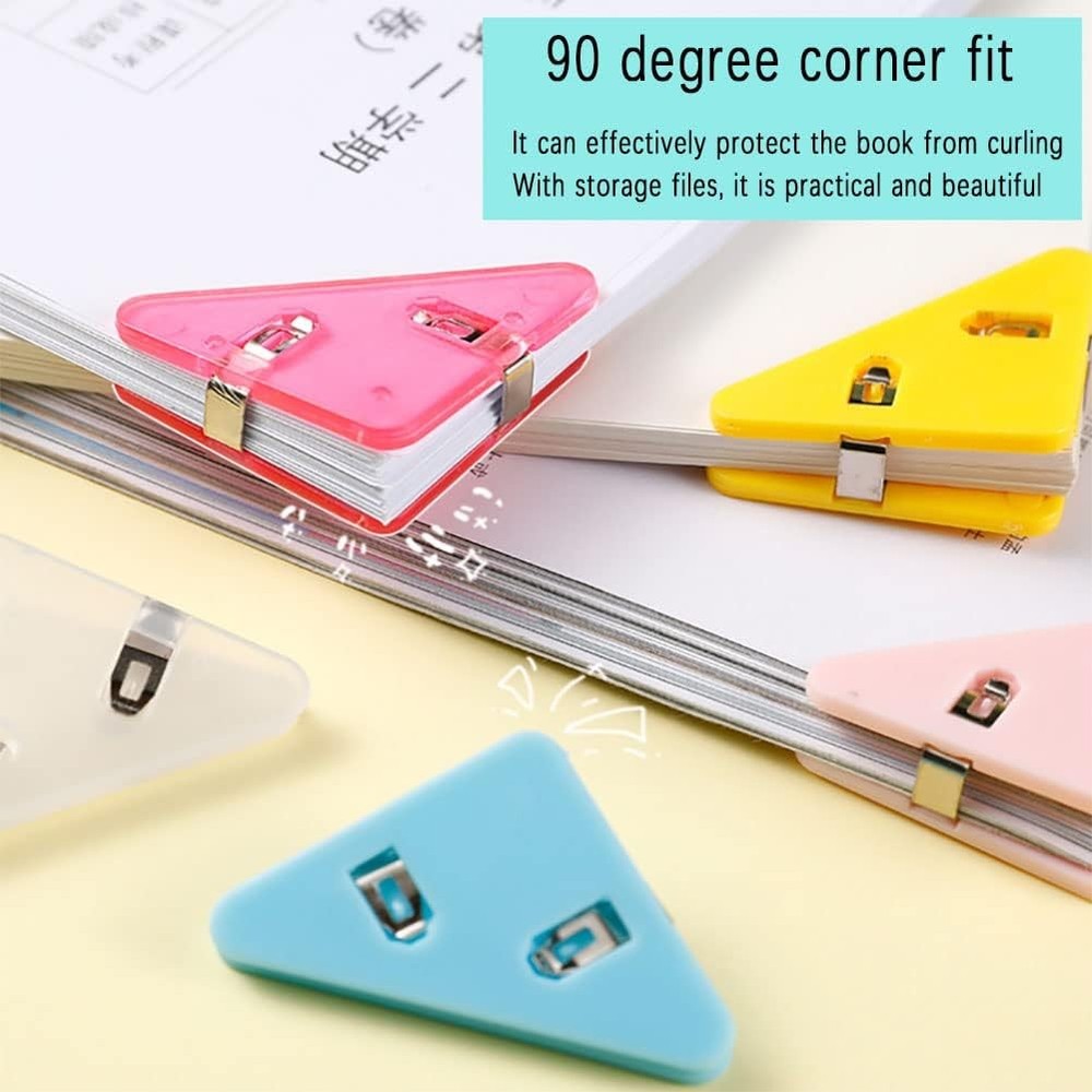 4pc Random Triangle Corner Data Clip,Multifunctional Binder Document Fastener