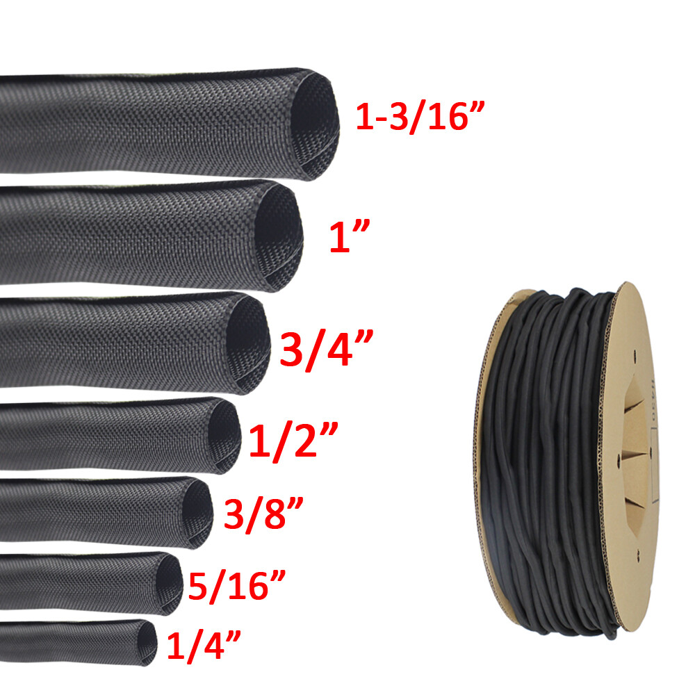 Braided Cable Sleeve Split Wire Loom Tubing Cord Protect Mesh Woven Material Lot