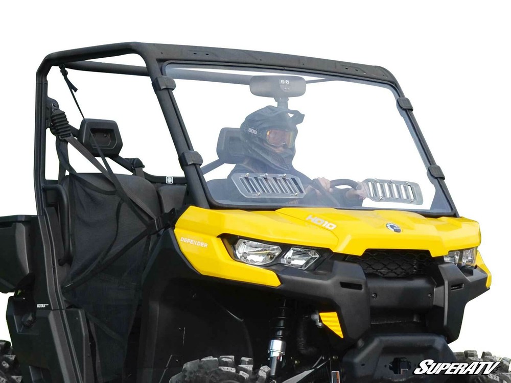 SuperATV Scratch Resistant Vented Full Windshield for Can-Am Defender (2016+)