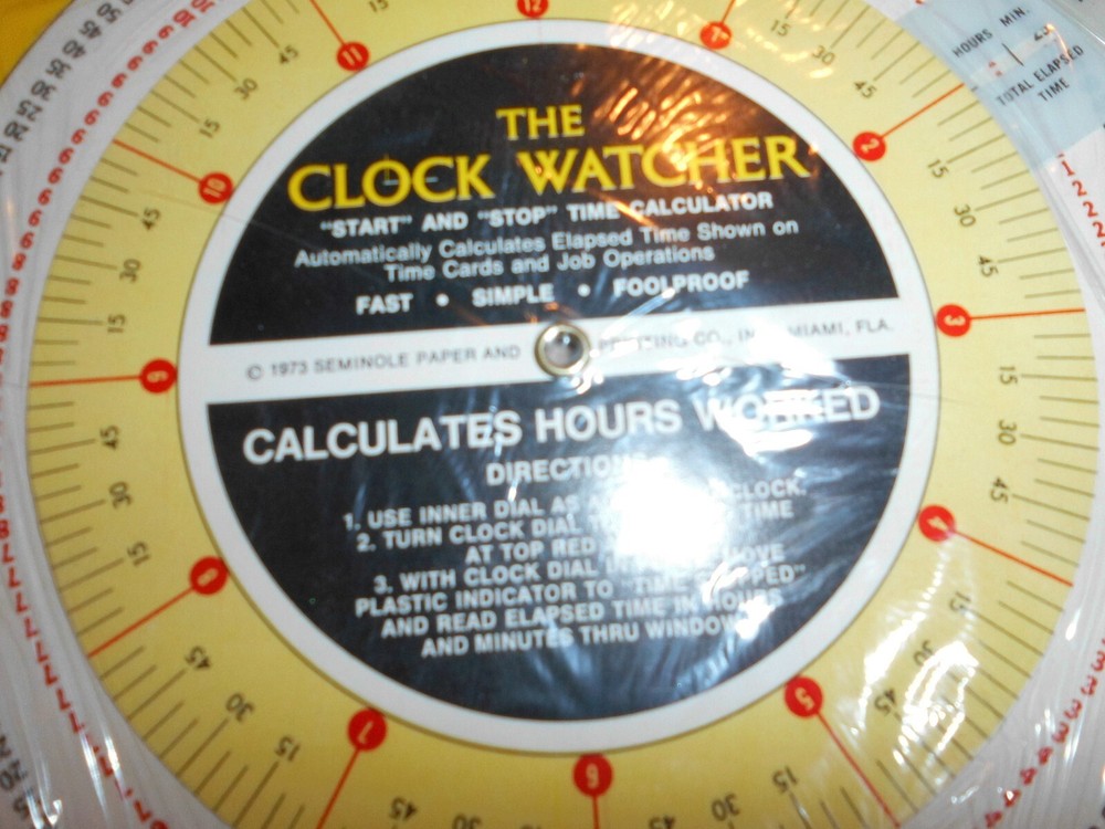 MANUAL HOURS CALCULATION DEVICE POOR MANS SUBSTITUTE FOR COMP TIME CLOCK