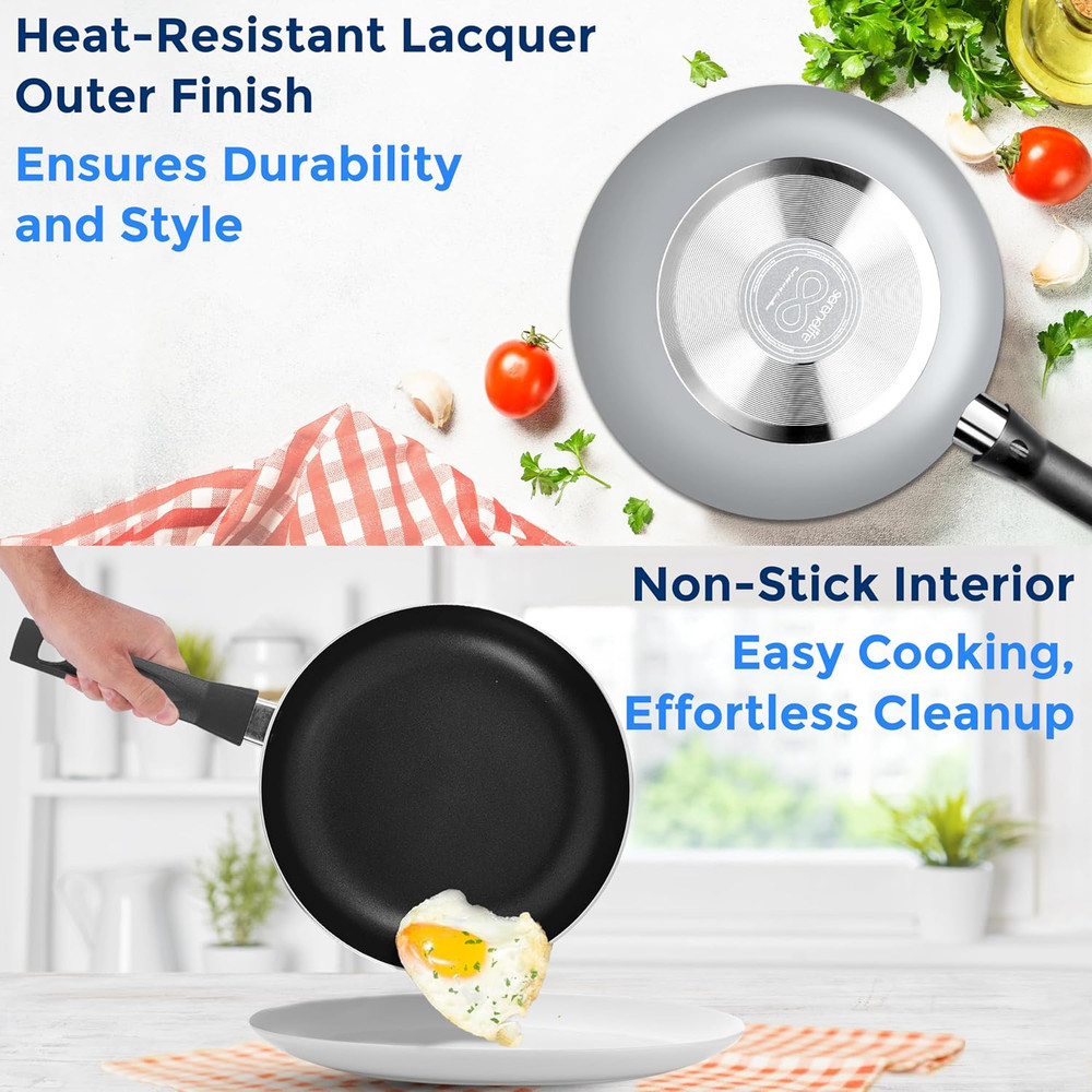 Kitchenware Pots and Pans Set, Basic Kitchen Nonstick Cookware Set, Heat Resista