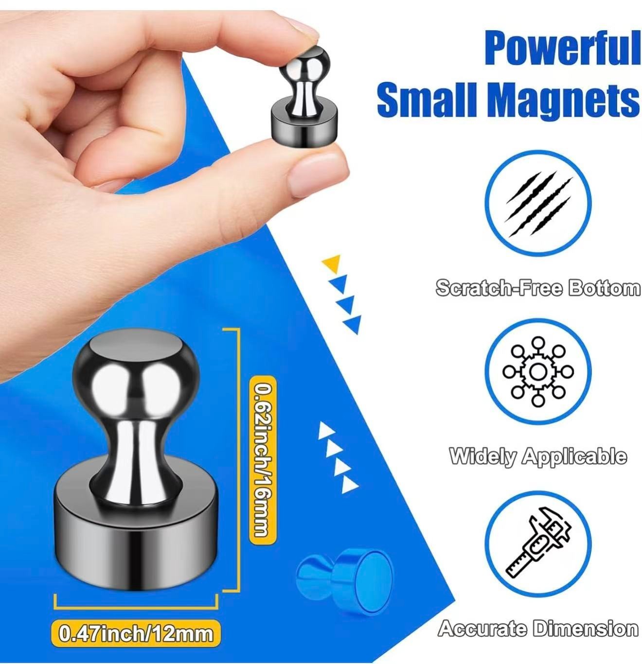 Strong Whiteboard Magnets, Tiny Cute Magnetic Push Pins for Refrigerator,56pcs