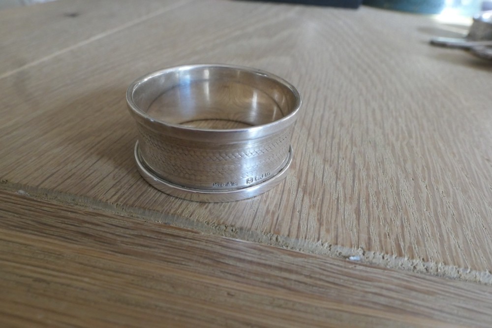 etched Silver Napkin ring